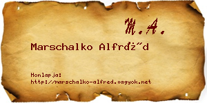 Marschalko Alfréd névjegykártya